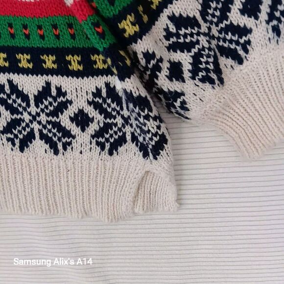 Aerie Womens Size Large Multicolor Sweater Nordic Snowflakes Christmas Pullover - Picture 11 of 11